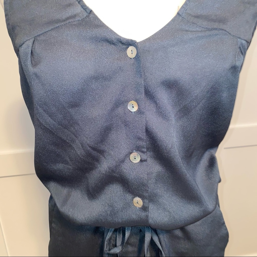 Hive & Honey Teal romper with buttons & pockets - Picture 3 of 9